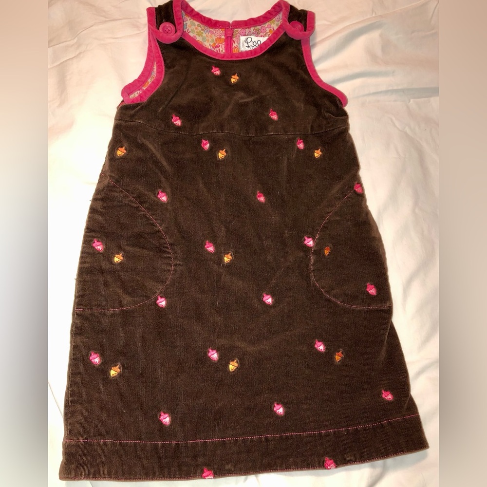 Lily Pulitzer brown corduroy dress/jumper sz 5 EUC smoke free home